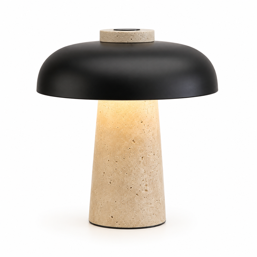 Luminária Cogumelo LED Pedra Natural USB Quarto 3000K