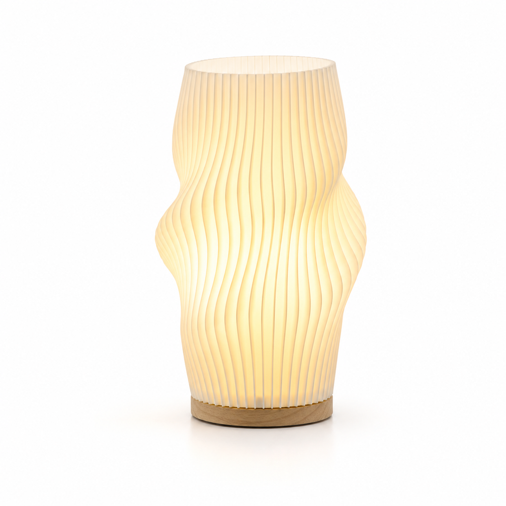 Luminária Plissada Cream 3D Café Quarto Estudo Atmosfera