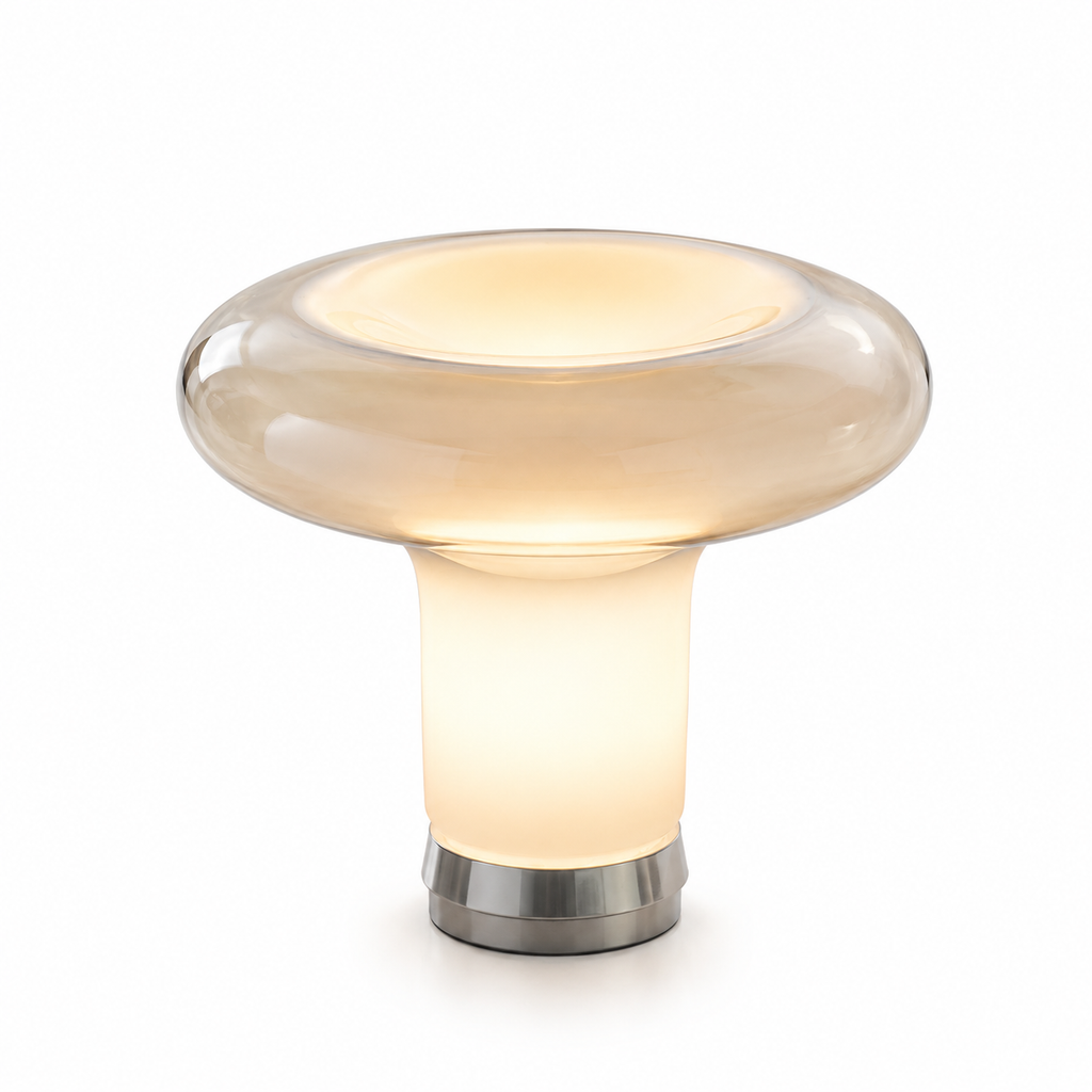 Luminária Cogumelo Vidro Água-Viva Estilo Francês LED