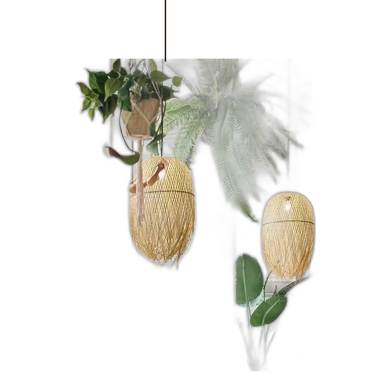 Pendente Artesanal de Bambu Tecido à Mão