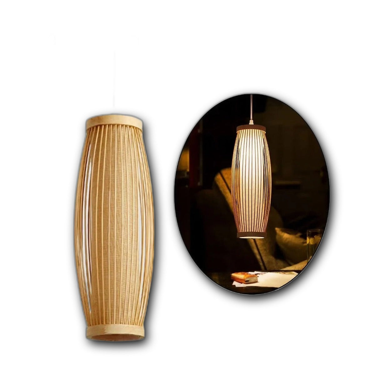 Pendente de Rattan Trançado à Mão para Sala e Quarto