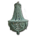Pendente Boho Retrô com Contas de Madeira Verde