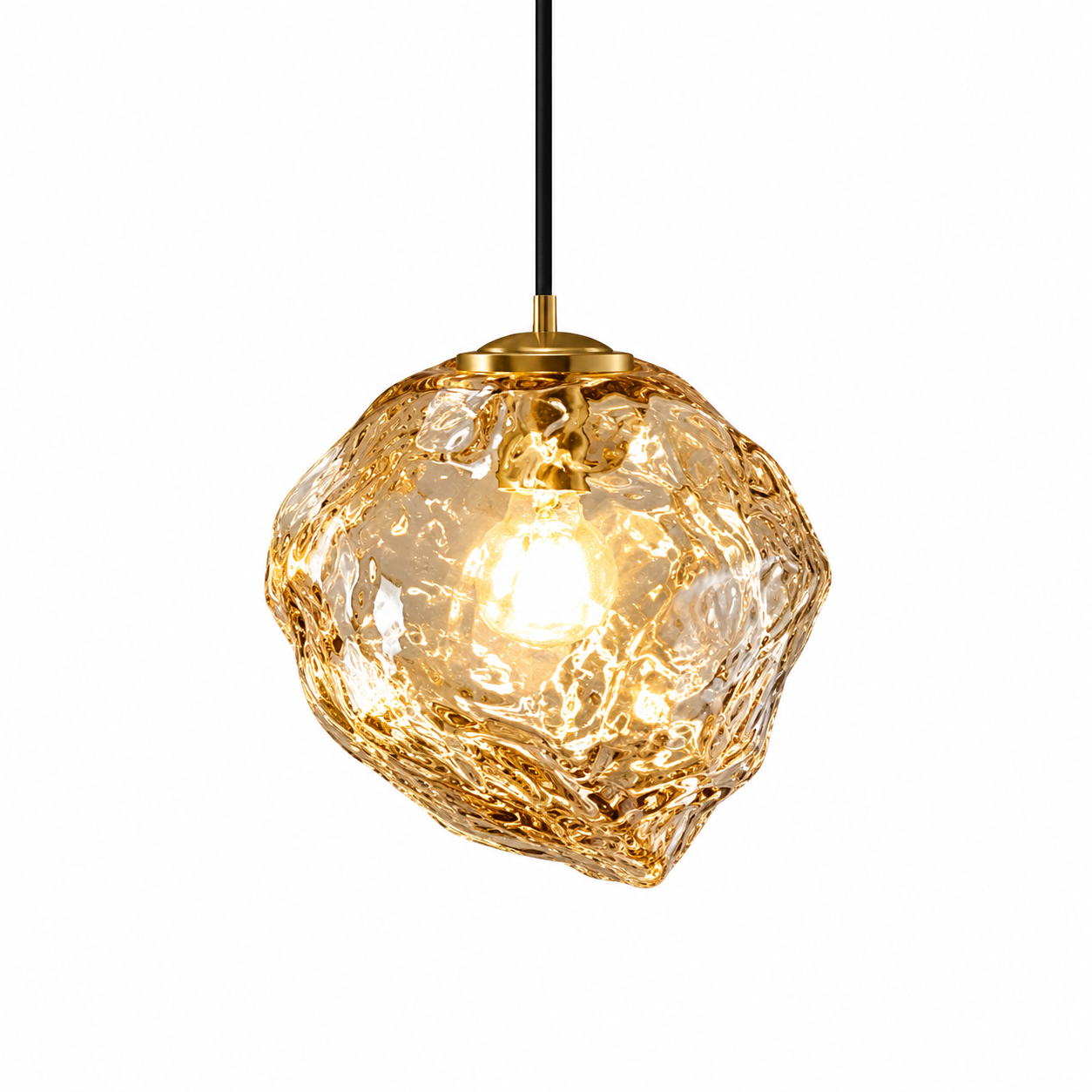 Pendente de Vidro Floral LED Nórdico
