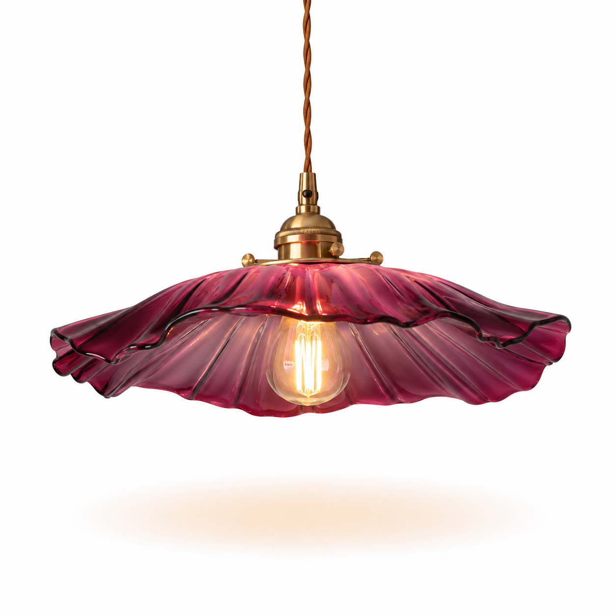 Pendente de Vidro Floral — Luminária Decorativa para Sala