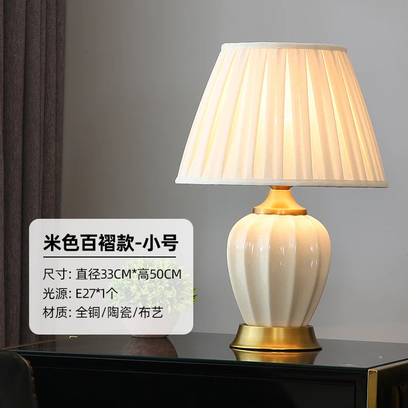 Abajur Cerâmica Quarto Sala Estilo Chinês Europeu LED