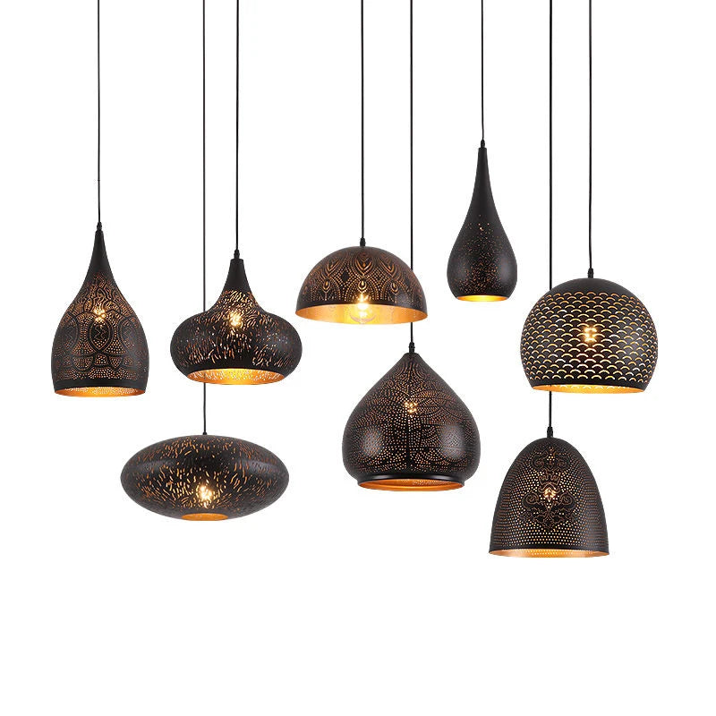 Pendente Industrial Retrô com Cúpula de Ferro Preto E27