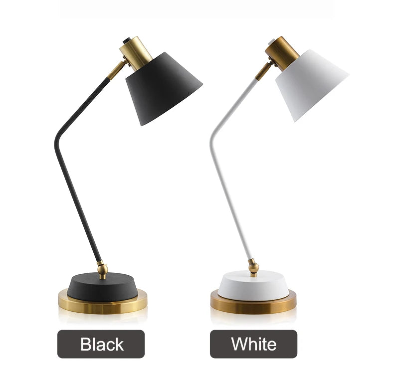 Luminária de Mesa Ferro Nórdica Flexível LED – Proteção Ocular para Leitura