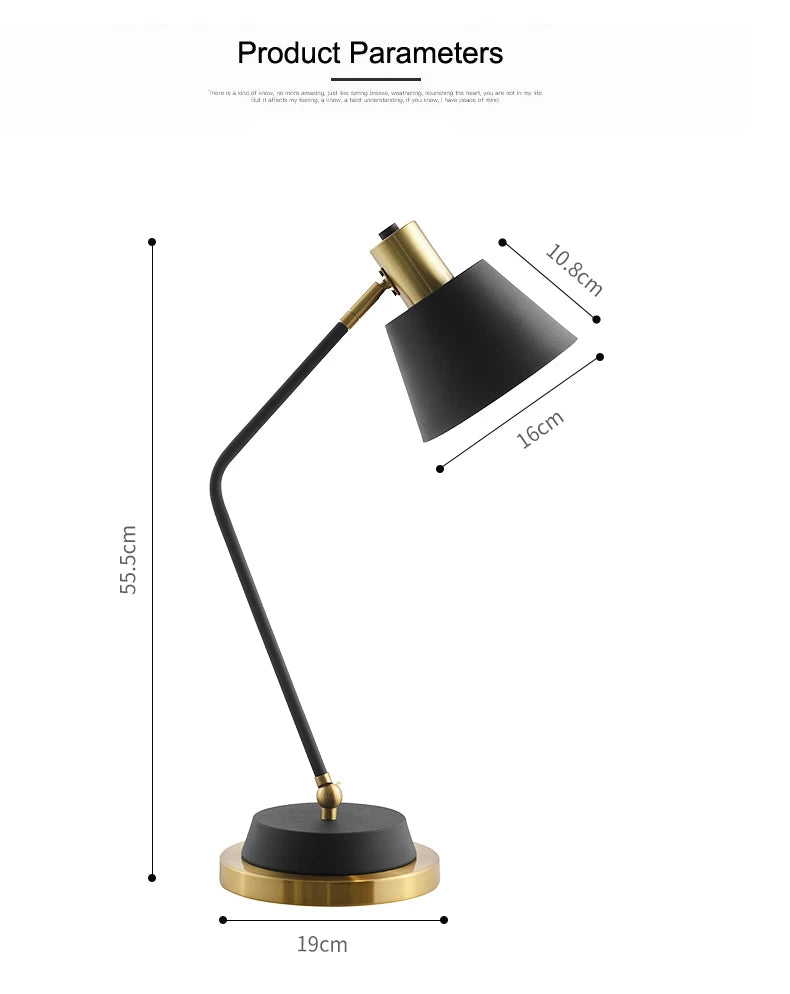 Luminária de Mesa Ferro Nórdica Flexível LED – Proteção Ocular para Leitura