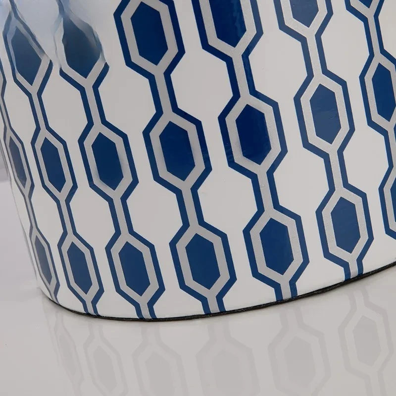Luminária de Chão Cerâmica Azul Laranja LED E27 Luxo