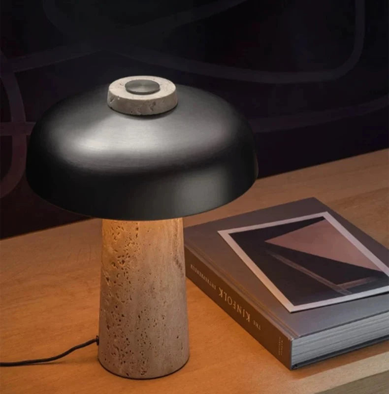 Luminária Cogumelo LED Pedra Natural USB Quarto 3000K