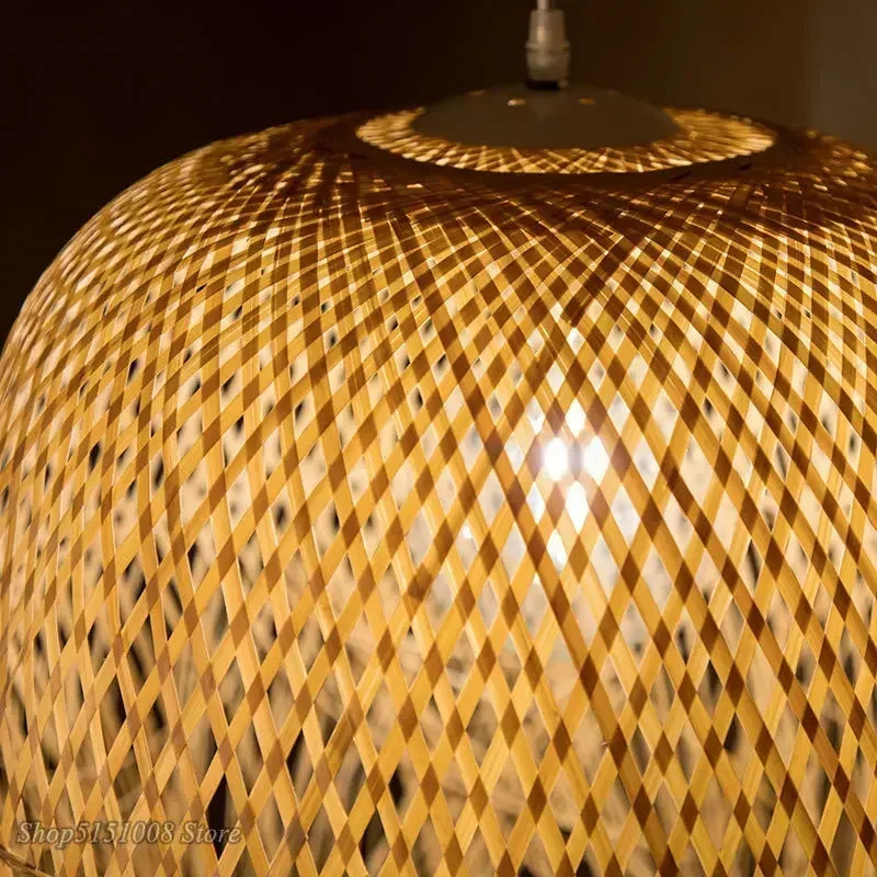 Pendente Artesanal de Bambu Tecido à Mão