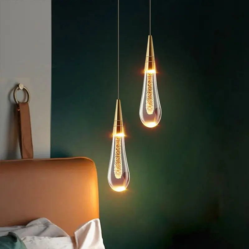 Pendente de Cristal LED Moderno para Quarto, Sala e Restaurante