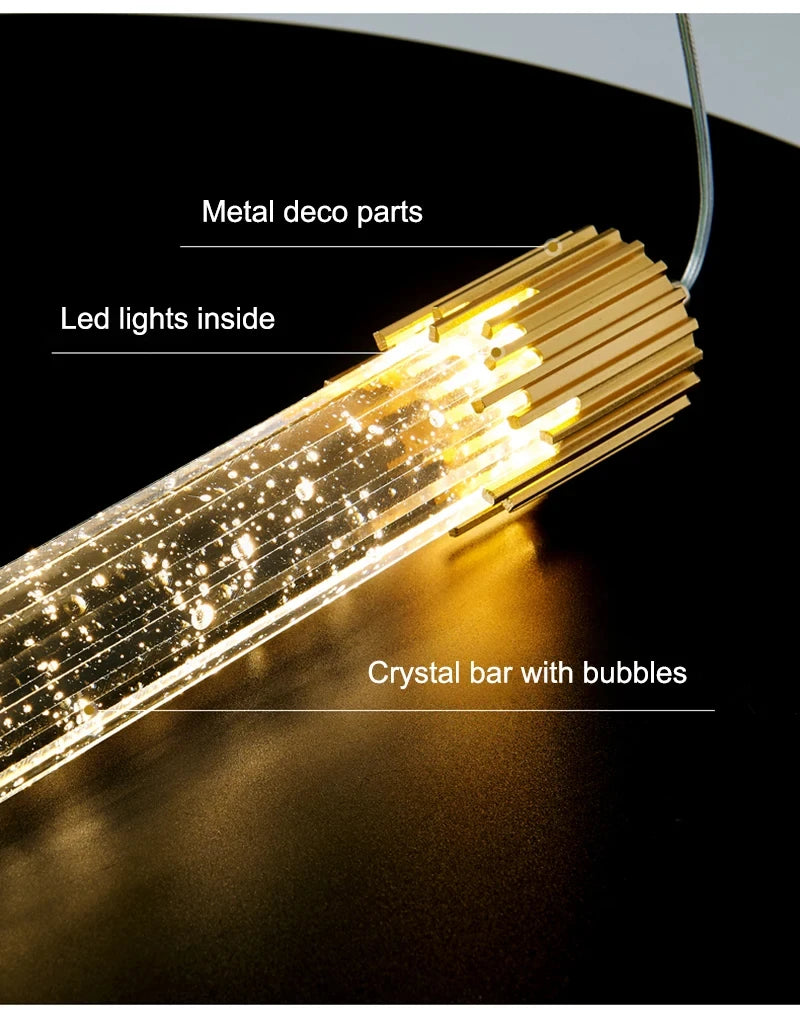 Pendente de Cristal Nórdico LED para Quarto, Sala de Estar e Cozinha