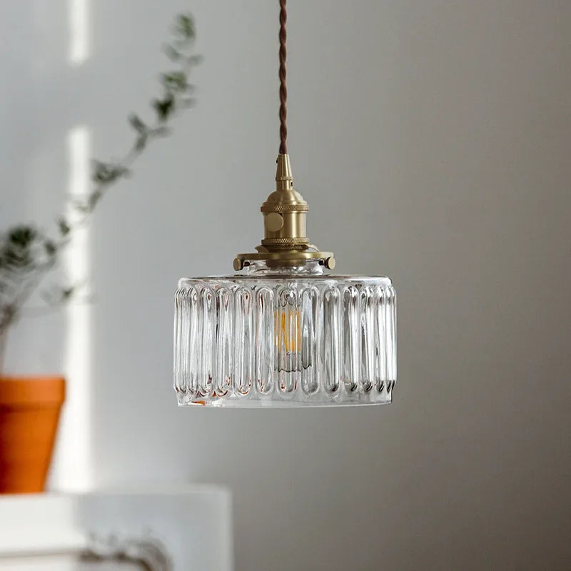 Pendente de Vidro Dourado Vintage LED