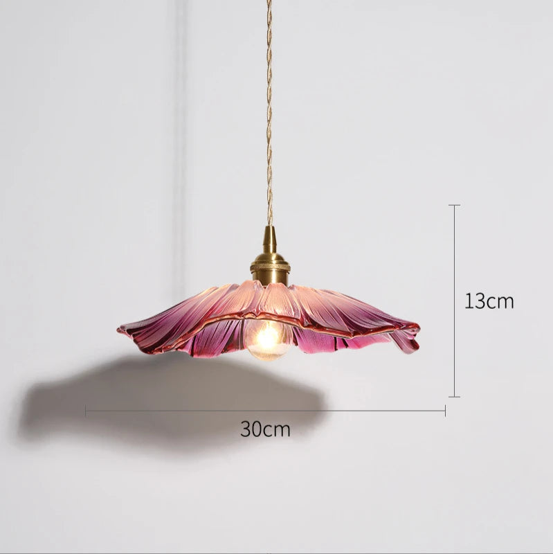 Pendente de Vidro Floral — Luminária Decorativa para Sala