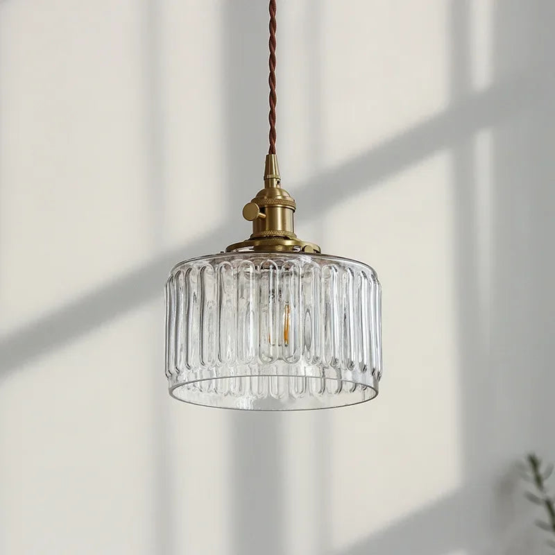 Pendente de Vidro Dourado Vintage LED