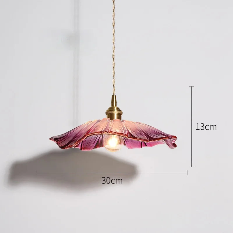 Pendente de Vidro Floral — Luminária Decorativa para Sala