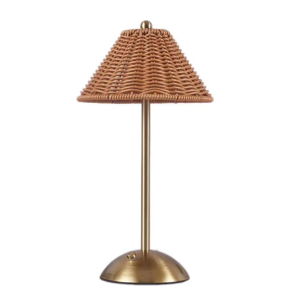Luminária Rattan Recarregável Retrô Sudeste Asiático LED