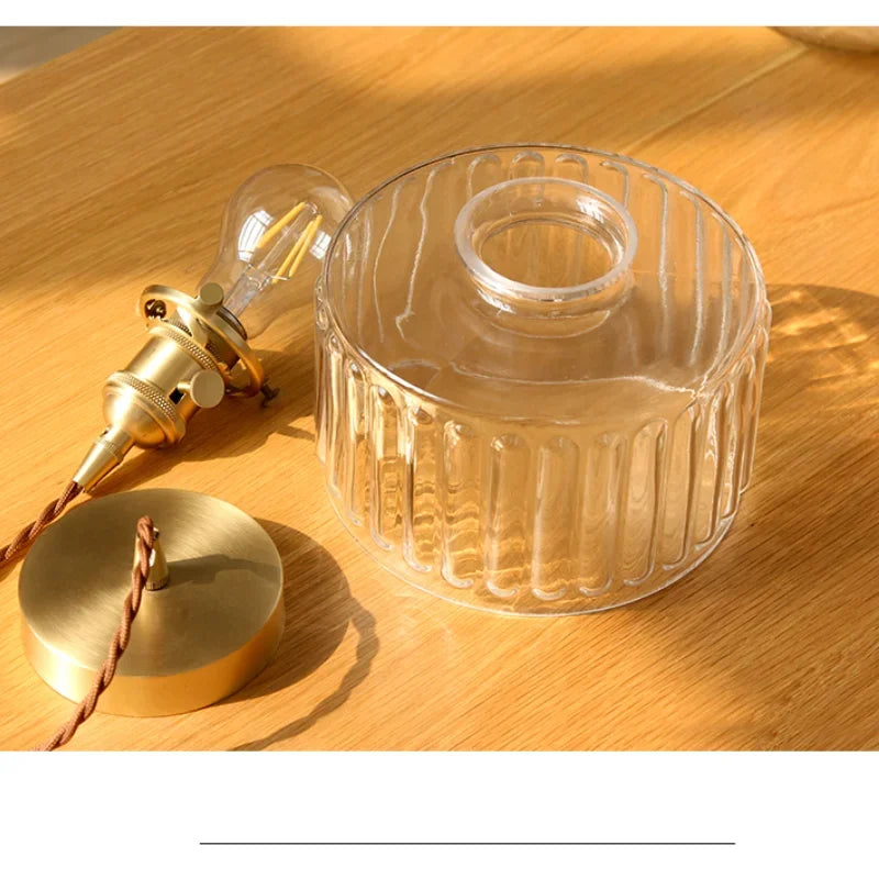 Pendente de Vidro Dourado Vintage LED