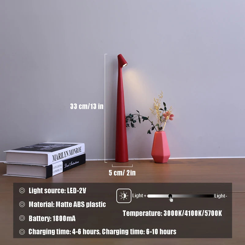 Luminária de Mesa LED Touch USB Minimalista – Atmosfera para Cabeceira