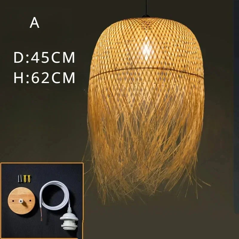 Pendente Artesanal de Bambu Tecido à Mão