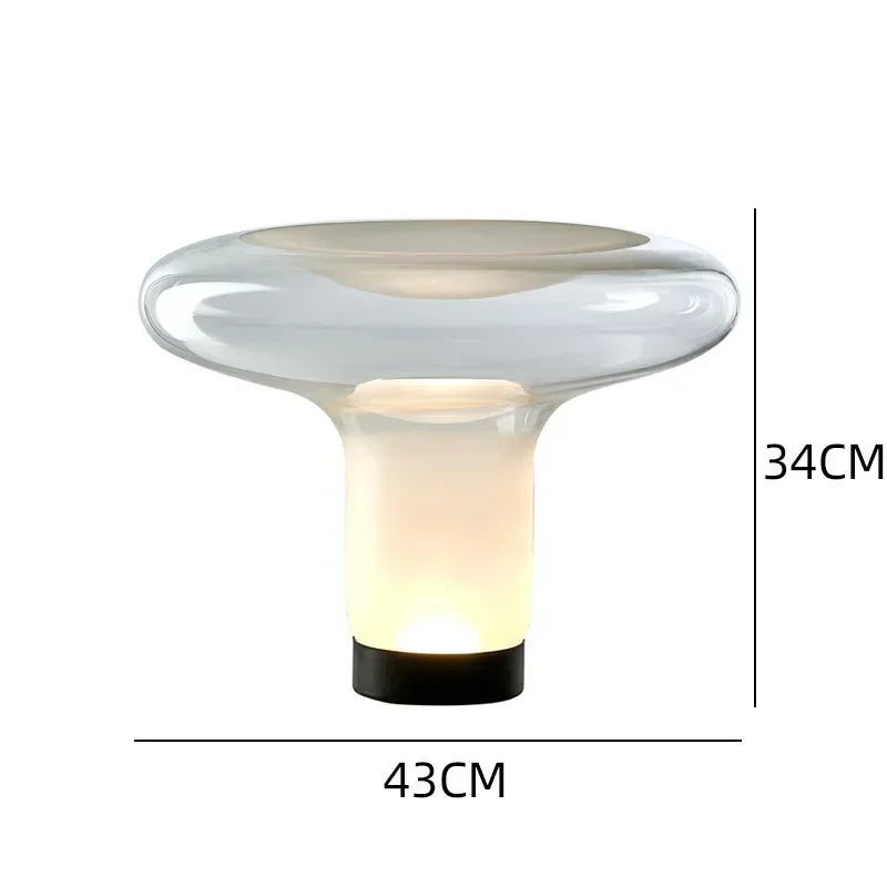 Luminária Cogumelo Vidro Água-Viva Estilo Francês LED