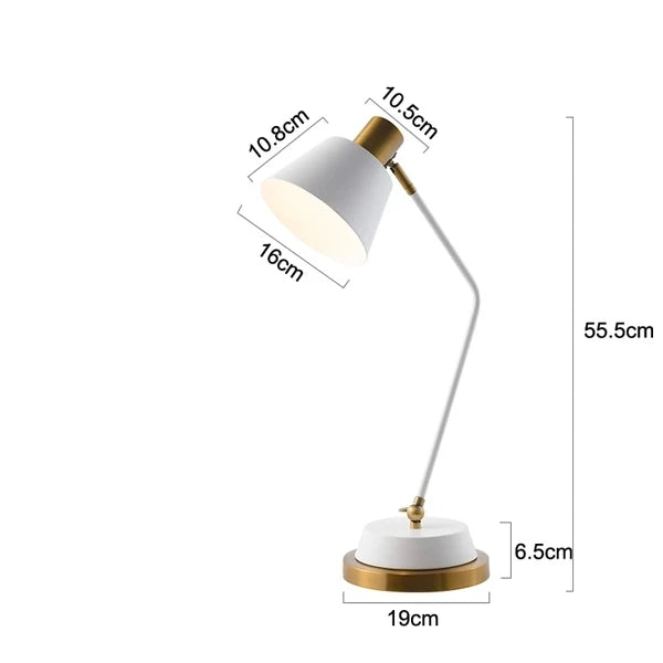 Luminária de Mesa Ferro Nórdica Flexível LED – Proteção Ocular para Leitura