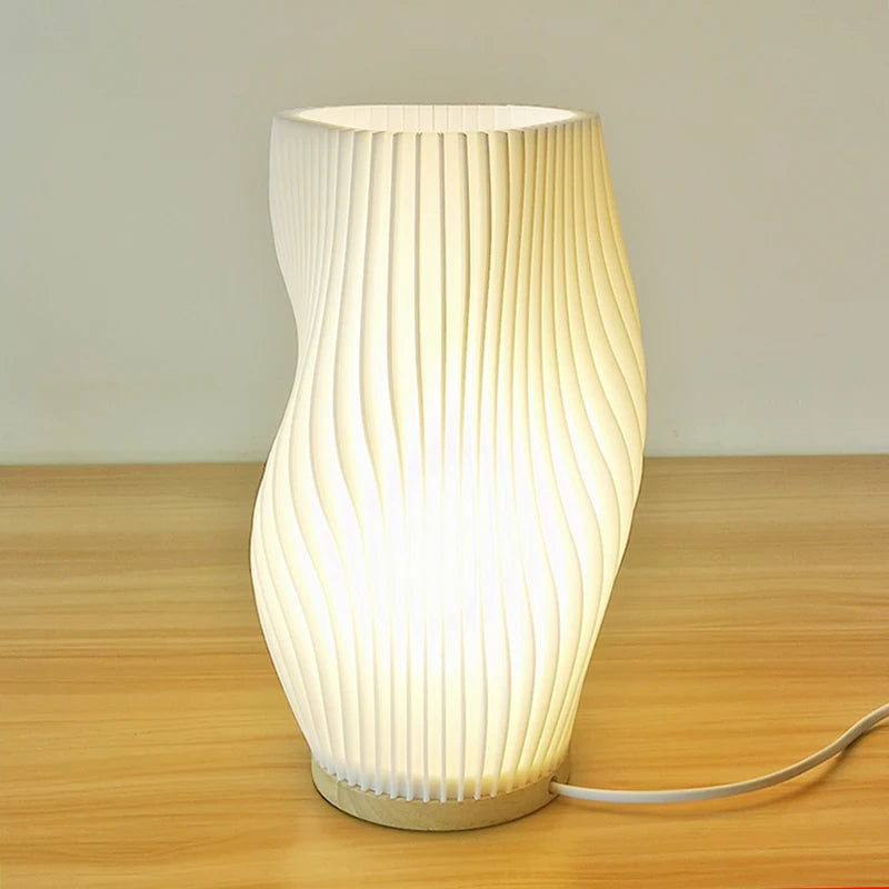 Luminária Plissada Cream 3D Café Quarto Estudo Atmosfera