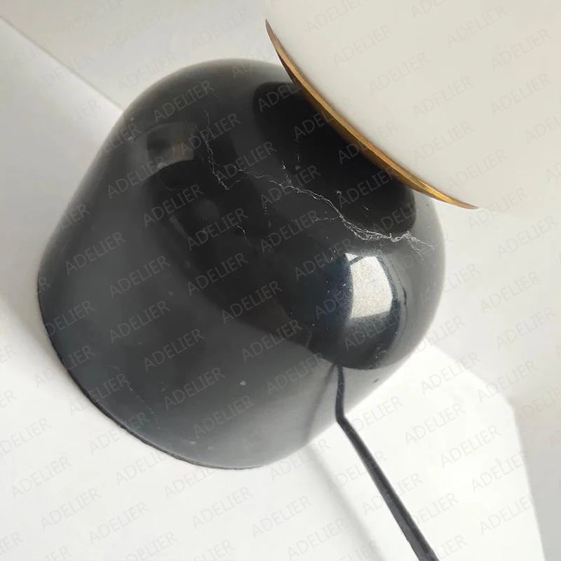 Luminária de Mesa Mármore com Bola de Vidro – Decoração para Sala e Quarto