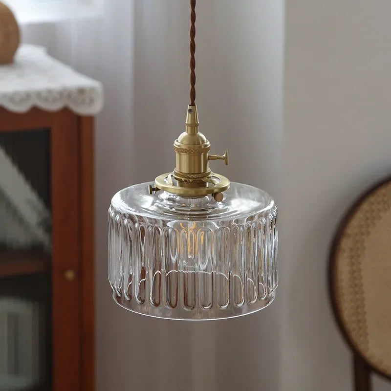 Pendente de Vidro Dourado Vintage LED