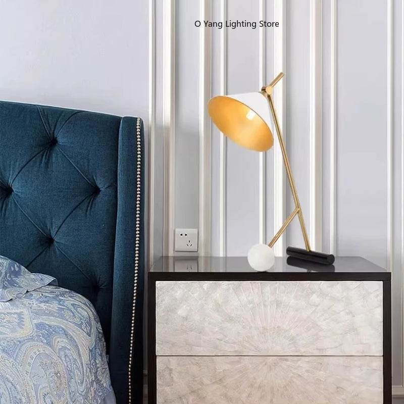 Luminária de Mesa em Mármore Nórdica Designer – Hotel e Cabeceira