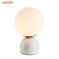 Luminária de Mesa Mármore com Bola de Vidro – Decoração para Sala e Quarto