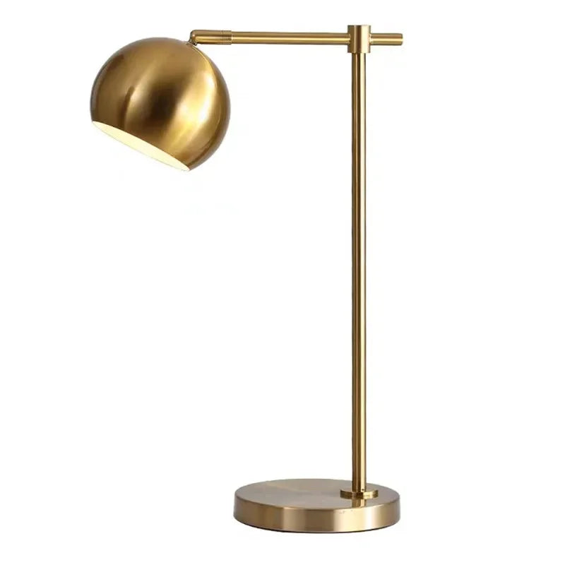 Luminária de Mesa Metal Pesado Latão Fosco com Cabo Tecido LED – Vintage