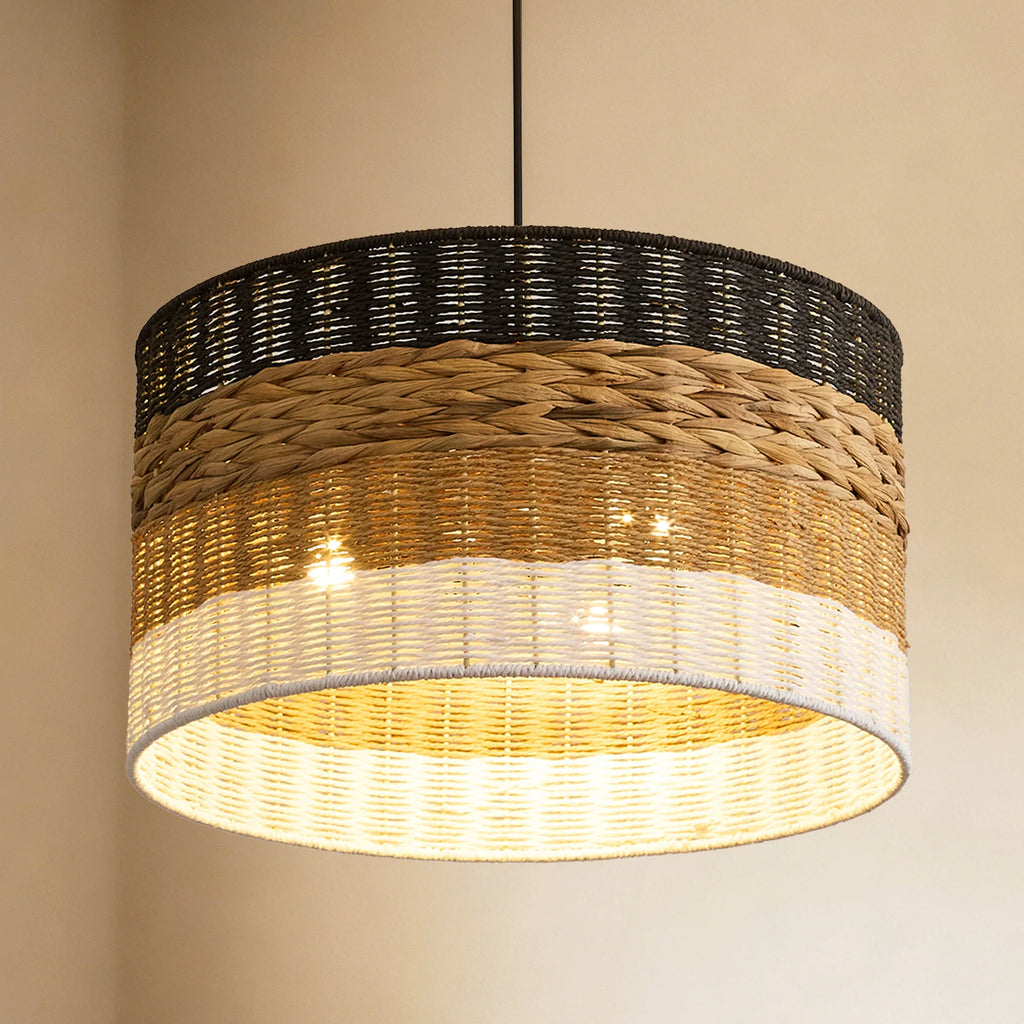 Pendente Wabi Sabi 4 Cores em Rattan para Quarto