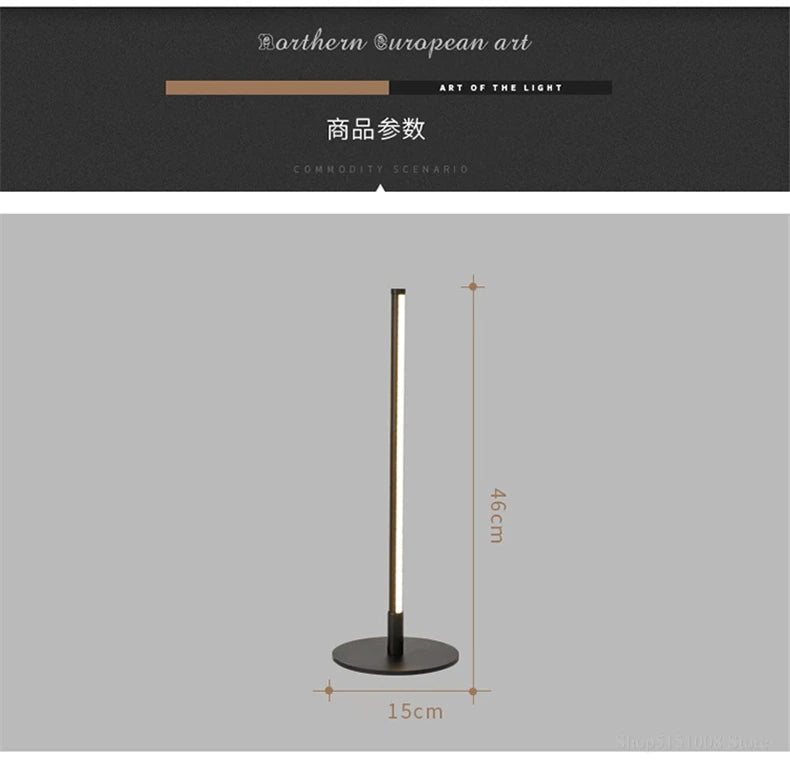 Luminária de Mesa Minimalista LED para Quarto – Estilo Hotel e Cabeceira