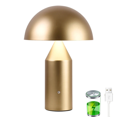 Abajur Cogumelo LED 3 Cores Touch USB Recarregável