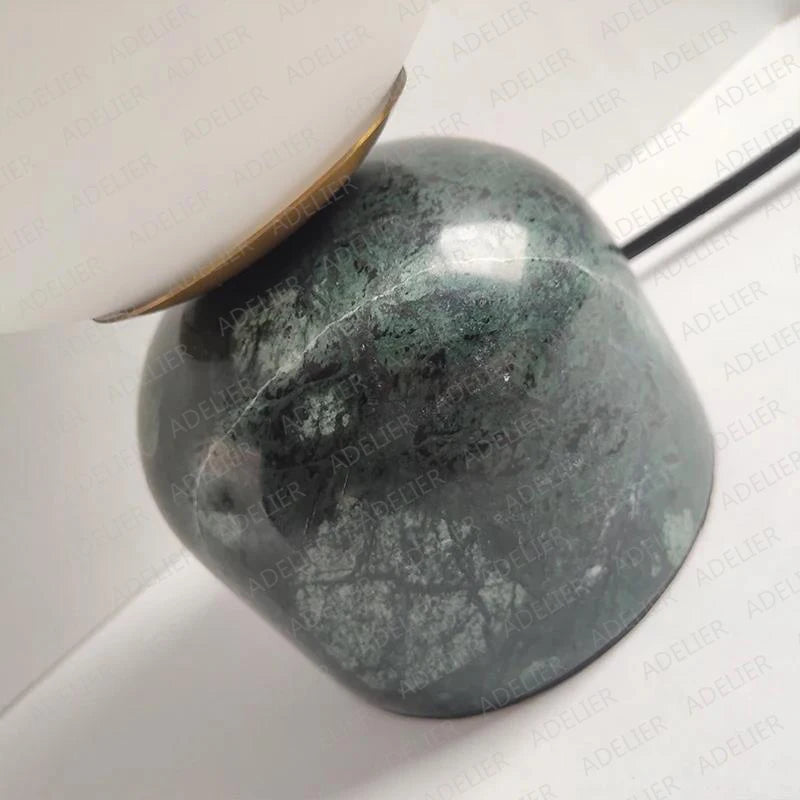 Luminária de Mesa Mármore com Bola de Vidro – Decoração para Sala e Quarto