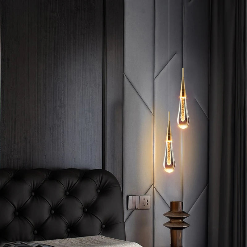 Pendente de Cristal LED Moderno para Quarto, Sala e Restaurante