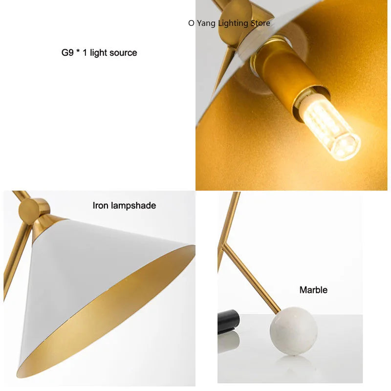 Luminária de Mesa em Mármore Nórdica Designer – Hotel e Cabeceira