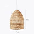 Pendente de Rattan Natural Tecido à Mão Estilo Chinês para Sala