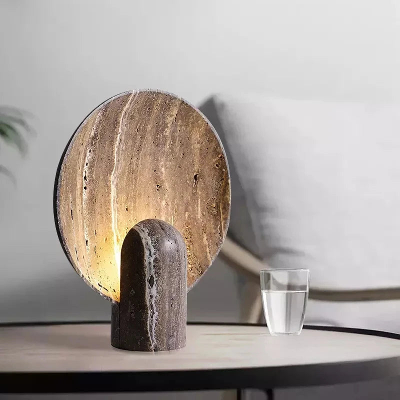 Luminária de Mesa Resina Travertino Nórdica – Sala e Quarto de Luxo