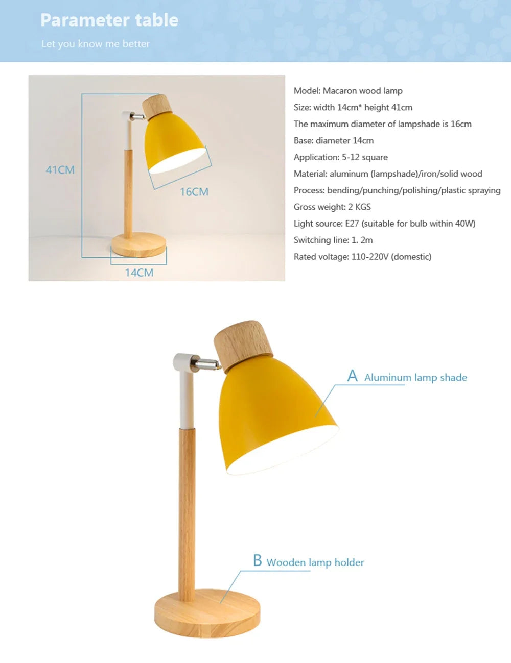 Luminária de Mesa Madeira Nórdica LED Giratória – Leitura e Decoração