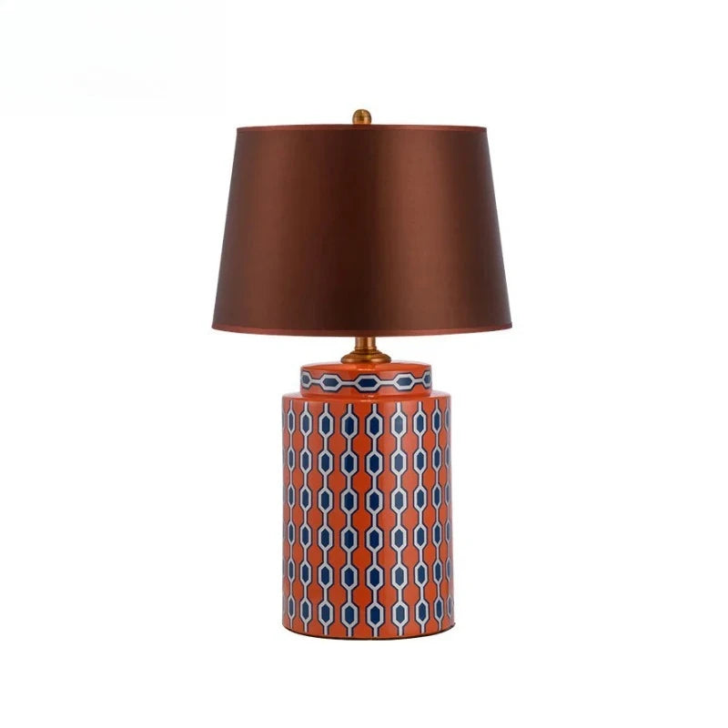 Luminária de Chão Cerâmica Azul Laranja LED E27 Luxo