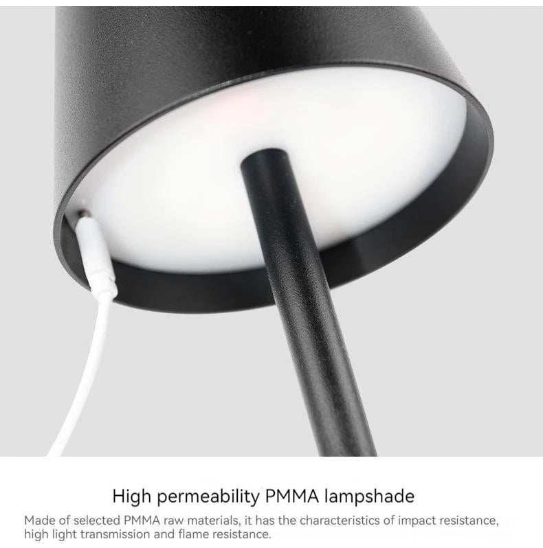 Luminária Recarregável 5000mAh 3 Cores Dimmer Portátil