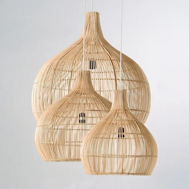 Pendente Artesanal de Rattan Trançado