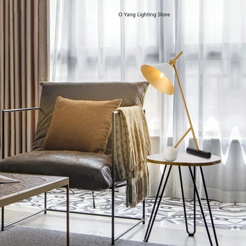 Luminária de Mesa em Mármore Nórdica Designer – Hotel e Cabeceira