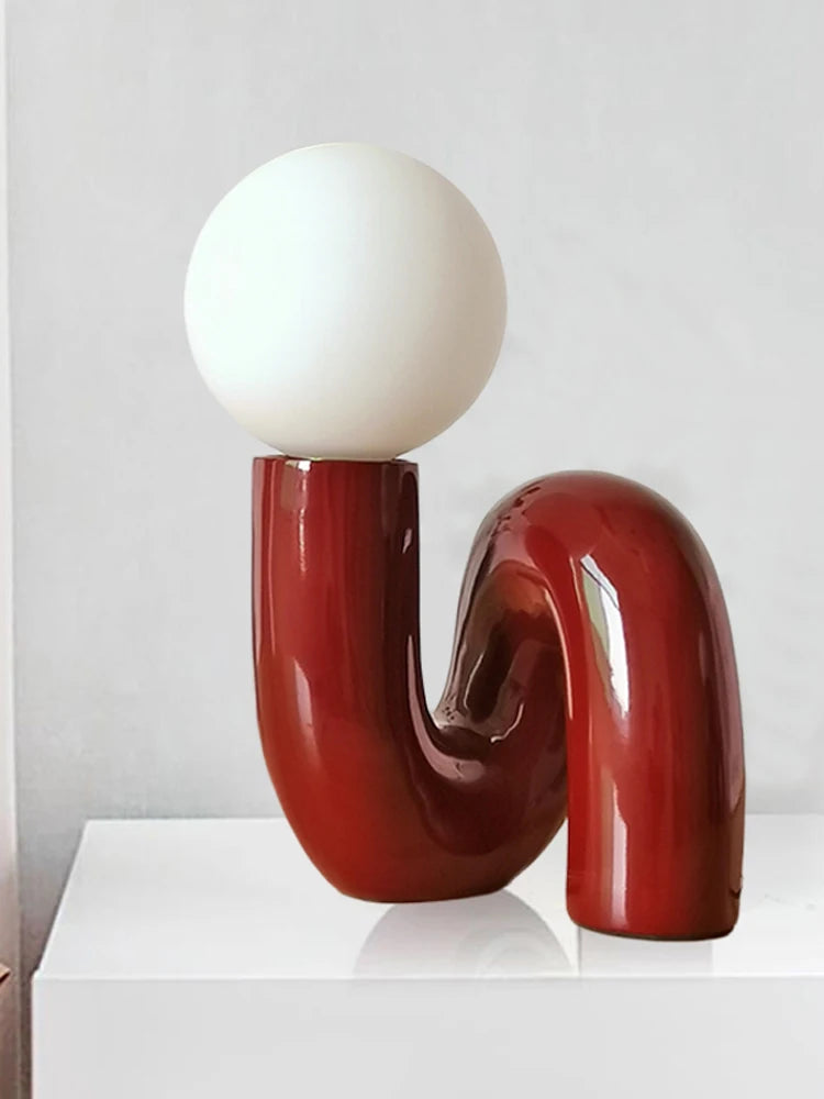 Luminária de Mesa Resina Retrô Artística – Decorativa para Quarto e Sala