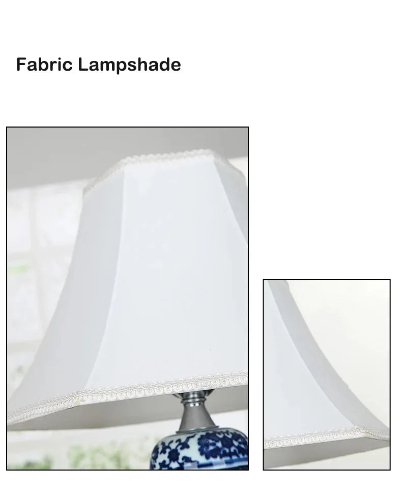 Luminária Porcelana Azul e Branca Jingdezhen Art Déco LED