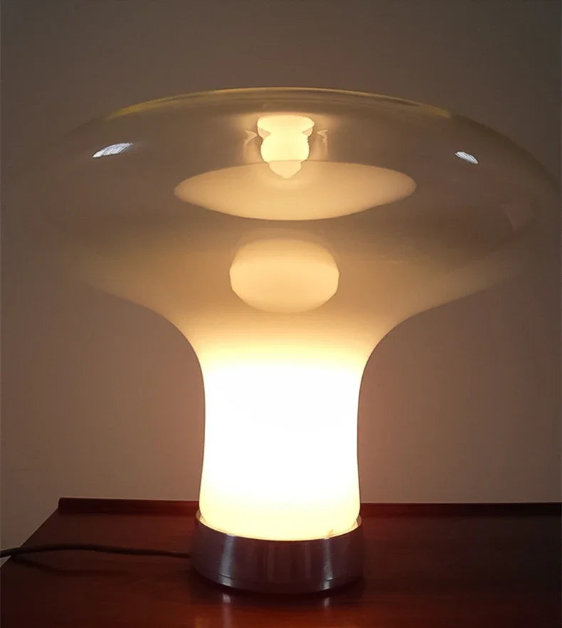 Luminária Cogumelo Vidro Água-Viva Estilo Francês LED