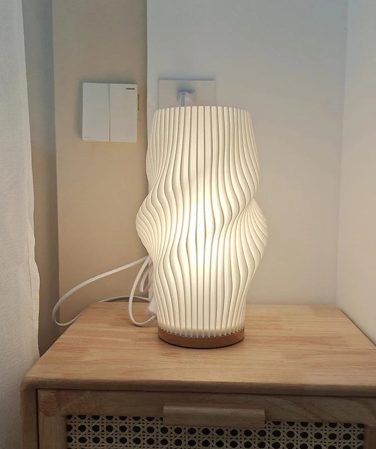 Luminária Plissada Cream 3D Café Quarto Estudo Atmosfera